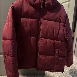 Burgundy Puffer Jacket